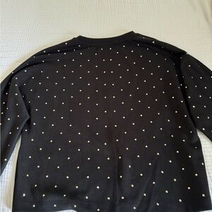 Tahari black sweatshirt with gold metallic beads size XS